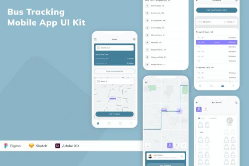 Bus Tracking Mobile App UI Kit Bus Tracking Mobile App UI Kit