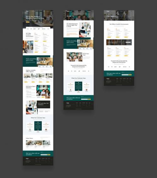Coworking & Creative Hub Space Website UI Template Coworking & Creative Hub Space Website UI Template