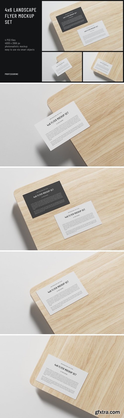 4x6 Landscape Postcard / Flyer Mockup Set JJURKWP