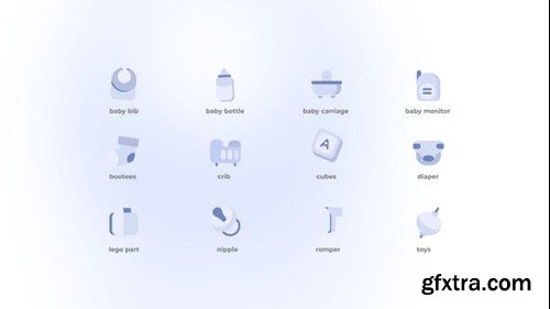 Videohive Baby - Flat Icons 49187173