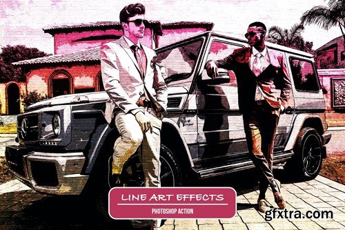 Line Art Photoshop Action 5Z9LFUM