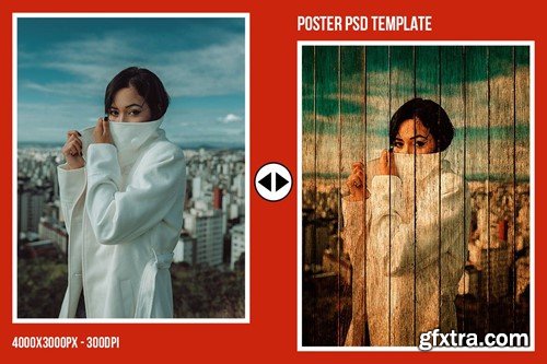 Square & Poster - Old Wood Painting Effect KE9MKPQ