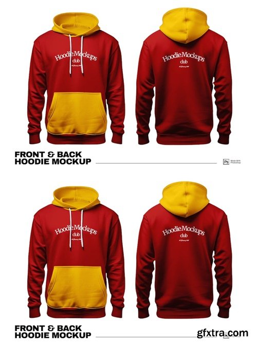 Front And Back Man Hoodie Mockup NKJ778S Front And Back Man Hoodie Mockup NKJ778S
