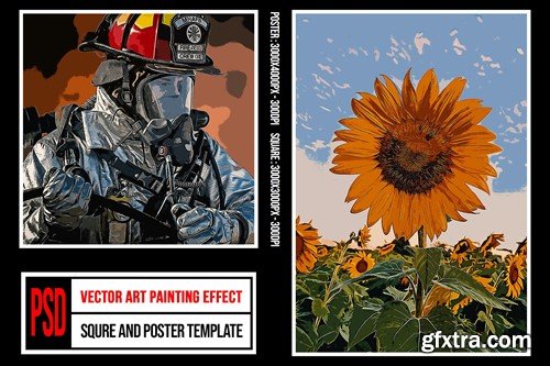 Square & Poster - Vector Art Painting Effects G4V98YH