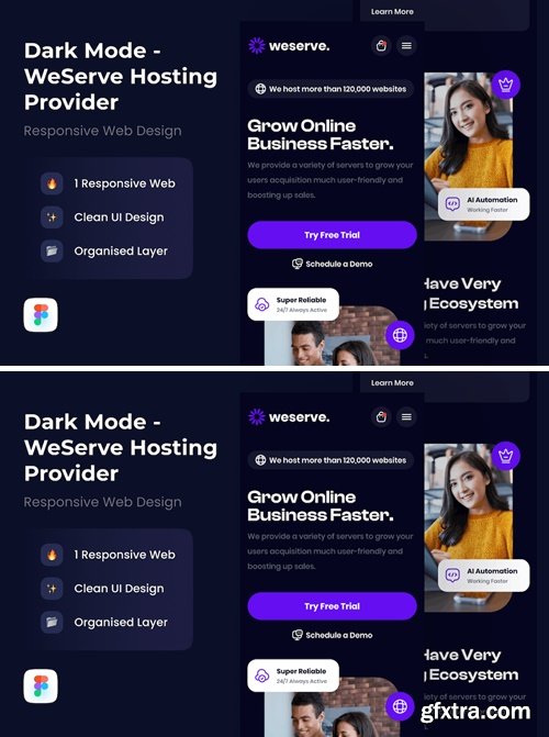 WeServe Hosting Provider Dark Mode Responsive MB3V7AX