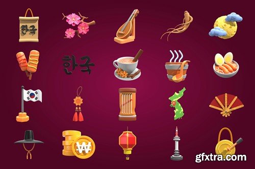 3D Korean Cultural Illustration GSK85WW