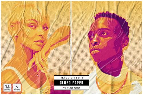 Glued Paper Photo Effect Glued Paper Photo Effect