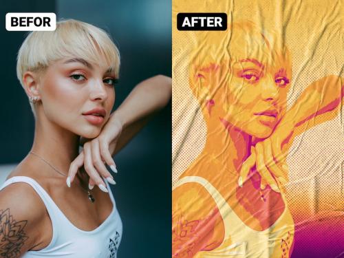 Glued Paper Photo Effect Glued Paper Photo Effect