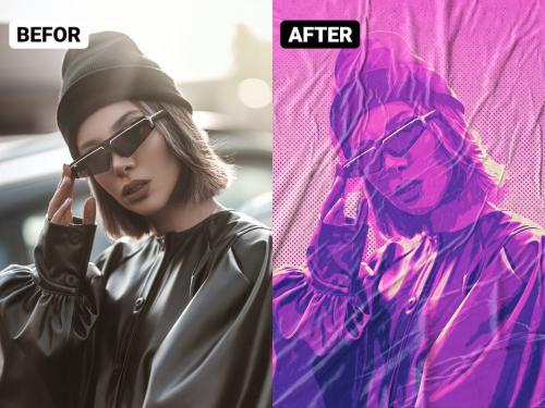 Glued Paper Photo Effect Glued Paper Photo Effect