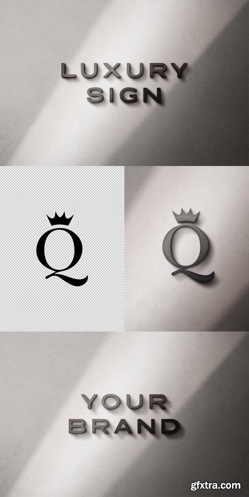 Luxury Chrome Sign Logo - PSD Mockup Template