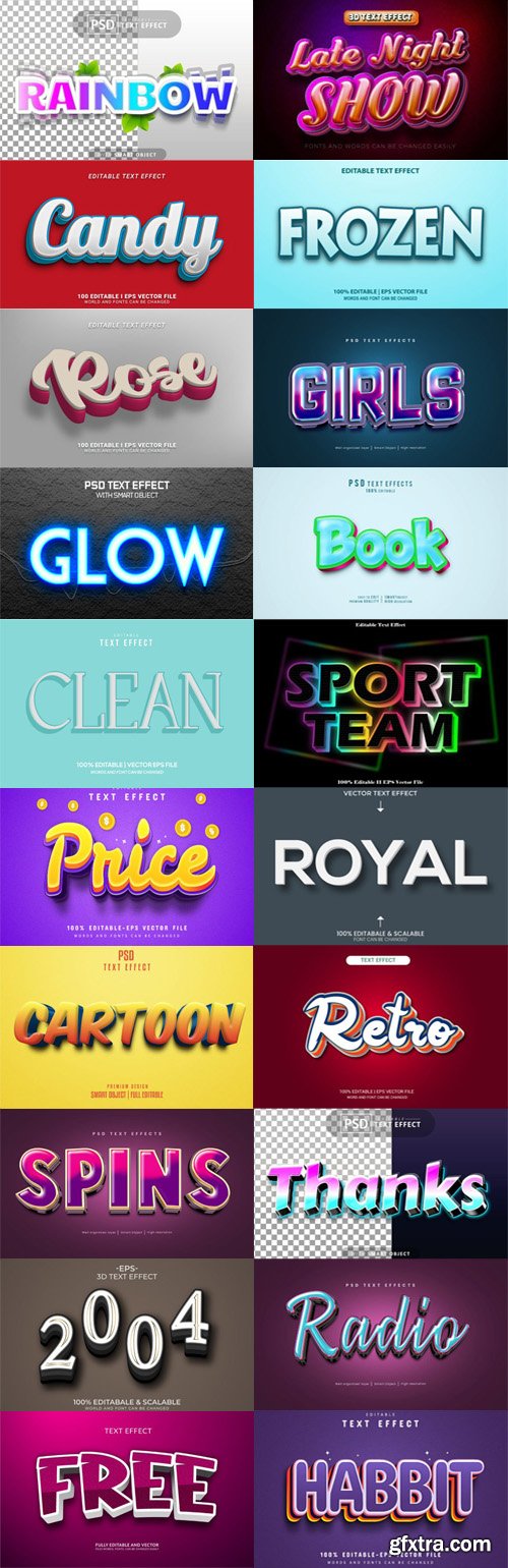 Modern Editable 3D Text Effects for Photoshop & Illustrator