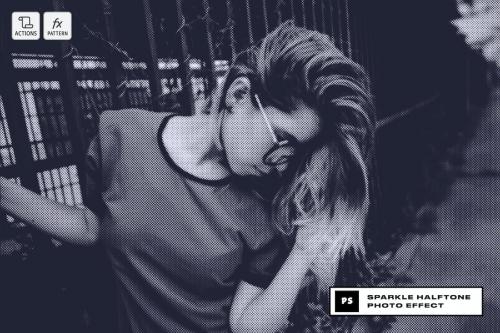 Sparkle Halftone Photo Effect Sparkle Halftone Photo Effect