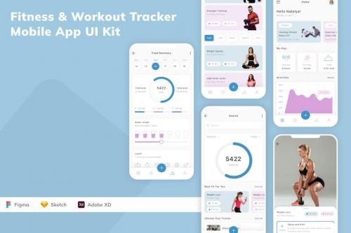 Fitness & Workout Tracker Mobile App UI Kit Fitness & Workout Tracker Mobile App UI Kit