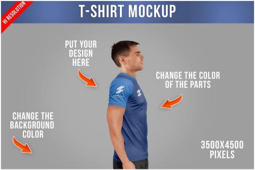 Men's T-Shirt Mockup - Side View