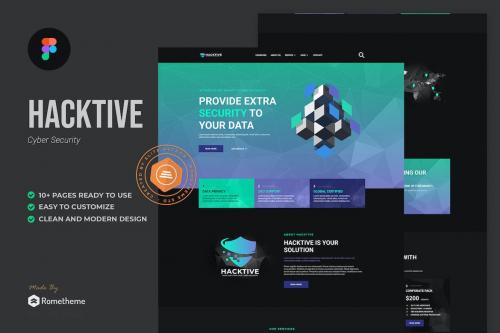 Hacktive - Cyber Security Service Figma Template Hacktive - Cyber Security Service Figma Template