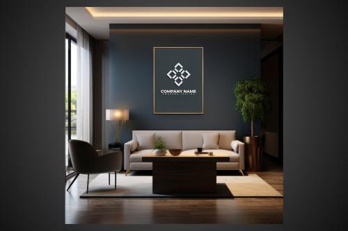 Living Room Photo Frame mockup Living Room Photo Frame mockup