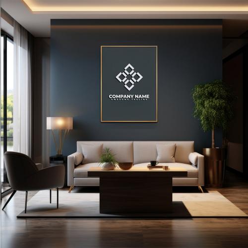 Living Room Photo Frame mockup Living Room Photo Frame mockup