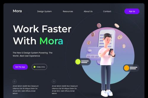 Mora - AI Service and SaaS Hero Header Website Her Mora - AI Service and SaaS Hero Header Website Her