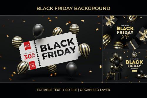 Black Friday Sale Background Psd Template Set Black Friday Sale Background Psd Template Set