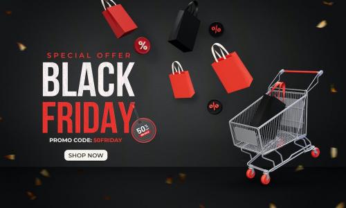 Black Friday Sale Banner Background Set