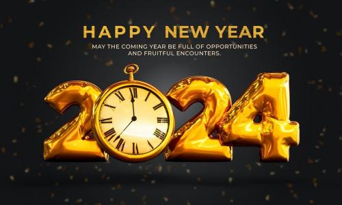 New Year 2024 Background with Stylized 3D Text New Year 2024 Background with Stylized 3D Text