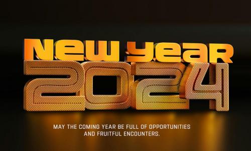 New Year 2024 Background with Stylized 3D Text New Year 2024 Background with Stylized 3D Text