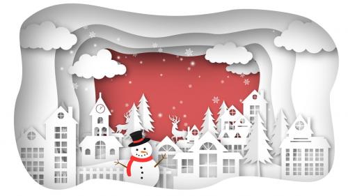 Paper Cut Christmas Town Backgrounds Paper Cut Christmas Town Backgrounds