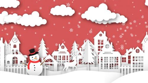 Paper Cut Christmas Town Backgrounds Paper Cut Christmas Town Backgrounds