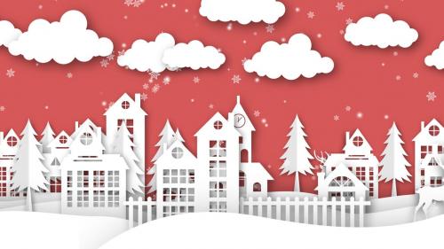Paper Cut Christmas Town Backgrounds Paper Cut Christmas Town Backgrounds