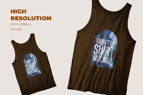 Realistic Front & Back Tank Top Shirt Mockup Realistic Front & Back Tank Top Shirt Mockup