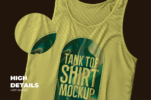 Realistic Front & Back Tank Top Shirt Mockup Realistic Front & Back Tank Top Shirt Mockup