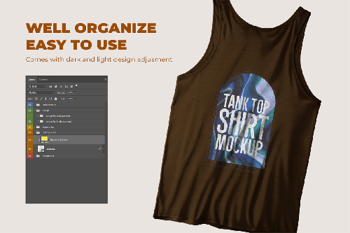 Realistic Front & Back Tank Top Shirt Mockup Realistic Front & Back Tank Top Shirt Mockup