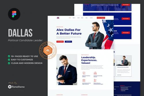 Dallas - Political Candidate Figma Template Dallas - Political Candidate Figma Template