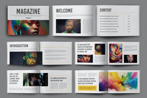 Magazine Layout with Orange Accents