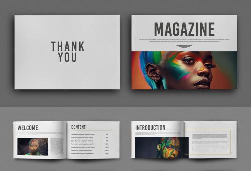 Magazine Layout with Orange Accents