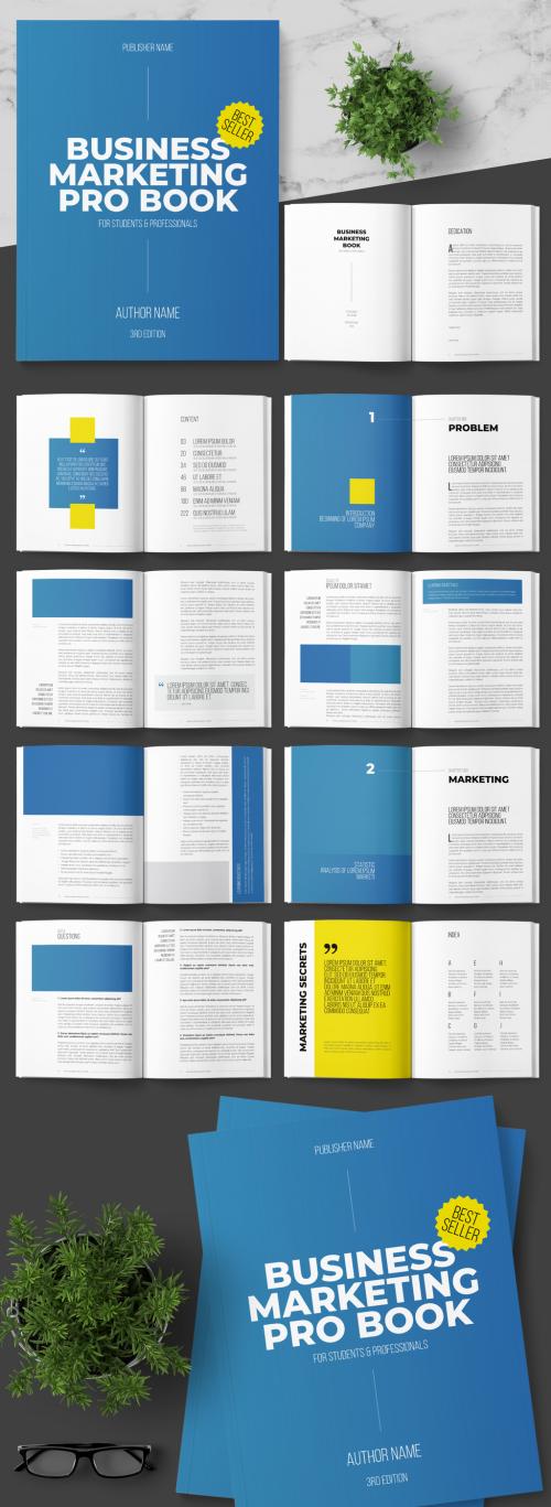 Business Marketing Book Layout with Blue Accents - 250093472