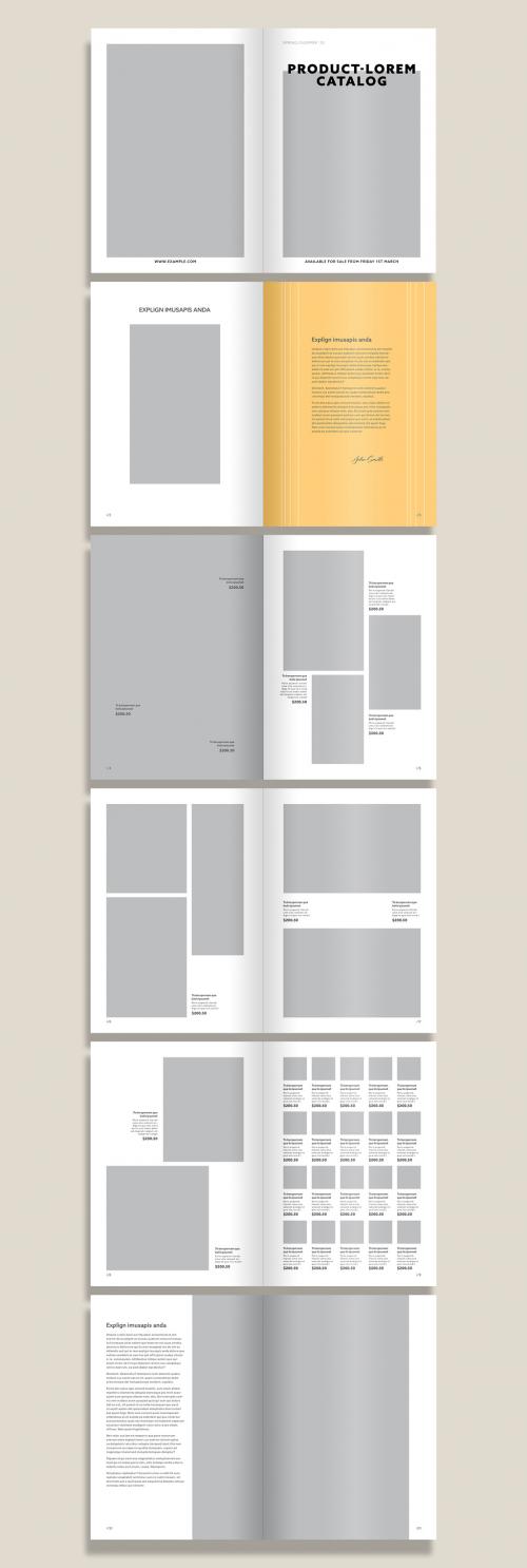 Product Catalog Layout with Yellow Accents - 251861428