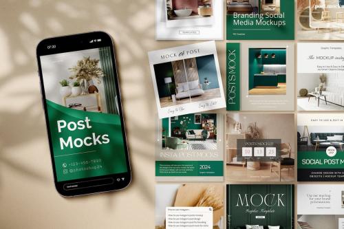 Branding Green Instagram Post Mockup