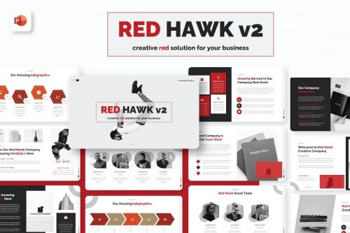 Red Hawk v2 Creative Red PowerPoint Template Red Hawk v2 Creative Red PowerPoint Template