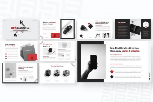 Red Hawk v2 Creative Red PowerPoint Template Red Hawk v2 Creative Red PowerPoint Template