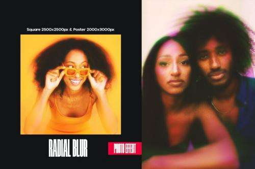 Radial Blur Square And Poster Photo Effect Radial Blur Square And Poster Photo Effect