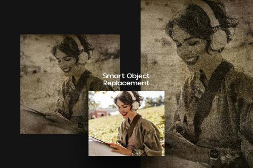 Vintage Damaged Square And Poster Photo Effect