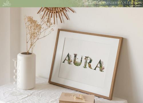 Garden Alphabet Letter Numbers Monogram Watercolor Garden Alphabet Letter Numbers Monogram Watercolor