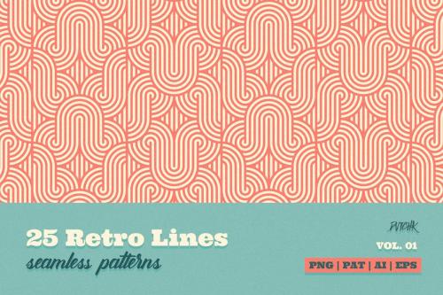 Retro Lines Seamless Patterns Retro Lines Seamless Patterns