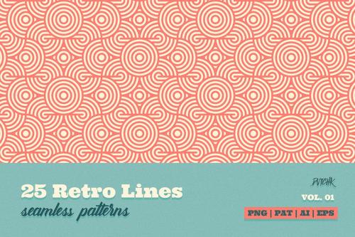Retro Lines Seamless Patterns Retro Lines Seamless Patterns