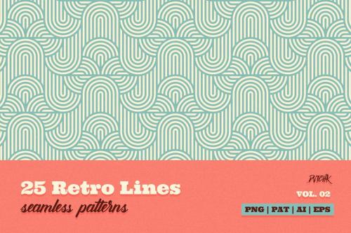 Retro Lines Seamless Patterns Retro Lines Seamless Patterns