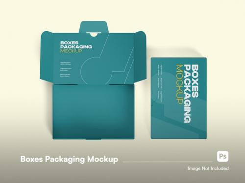Detail Flat Lay Box Packaging 3d Rendered Mockup Isolated