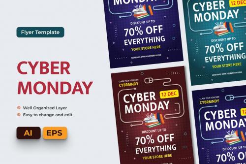 Cybermonday Book Sales Flyer Ai & EPS Template Cybermonday Book Sales Flyer Ai & EPS Template