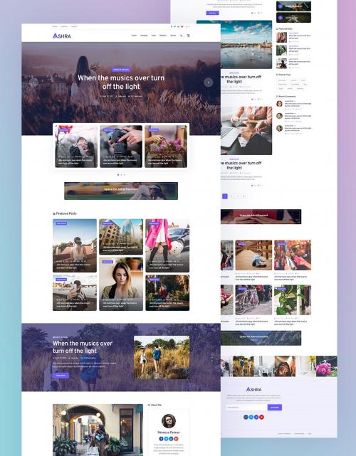 Ashra - Modern Personal Blog Psd Template Ashra - Modern Personal Blog Psd Template