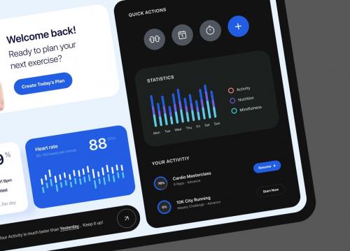 Clean and Modern Health Tracking Dashboard
